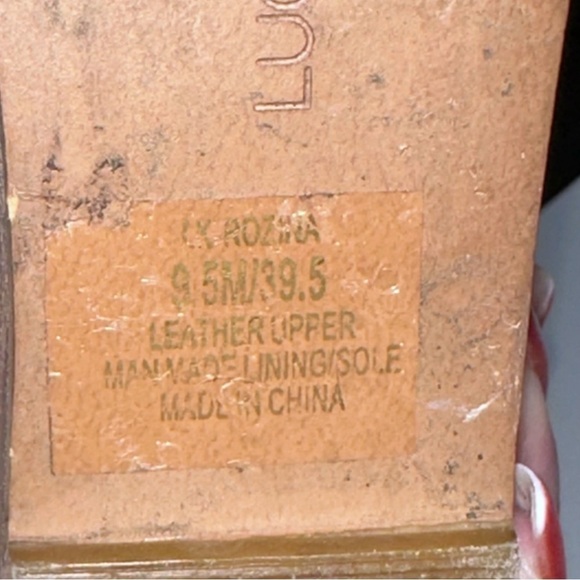 Lucky Brand Rozina Wedge Heel Open Toe Booties Brown Leather Sling Back Size 9.5 - Picture 7 of 10